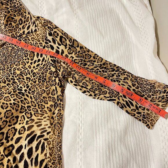 Vintage Leopard Print Collared Button-Up Blouse - M - Picture 16 of 16